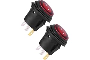 Depisuta 2pcs Light Red Light 12V / 24V Universal 20A Rocker Toggle Switch for The Boat in Carré