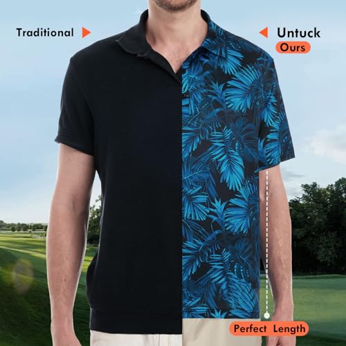 BRISIRA COOLING GOLF POLO SHIRTS MEN LIGHTWEIGHT SHORT SLEEVE LOOSE FIT UNTUCKED MOISTURE WICKING 4-WAY STRETCH UPF50+