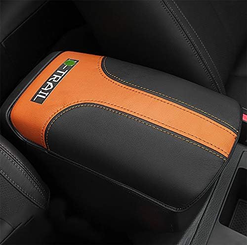 Nayilin Fit For Nissan X Trail Car Armrest Box Cover,Auto Interior Accessories Armrest Protect Trim,ArLeather Armrest Mat 1pcs Suitable Fit for Nissan X-Trail 2014 2015 2016 2017 2018（Brown with Logo）