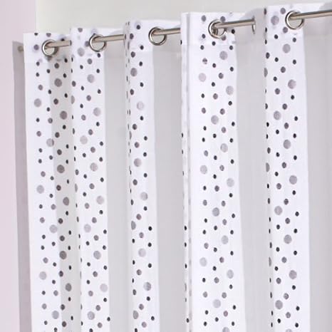 Sancarlos Dots Polka Dot Curtain With Metal Eyelets No Stiro