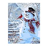 Antiniska DIY Paint by Numbers for Adults Kids DIY Painting Paint by Numbers Christmas Acrylic Paint by Numbers Painting Kit Christmas Snowman Bedroom Living Room Decoration for Home Wall Decor