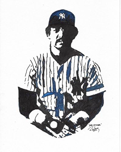 HAND DRAWN Original Artist 8" x 10" Watercolor PRINT featuring superstar REGGIE JACKSON ©2015 by Rick Long. UNFRAMED LIMITED EDITION!!