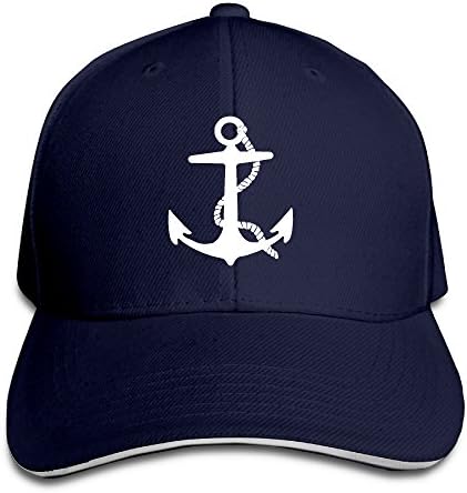 Fashion White Boat Anchor Sandwich Baseball Cap Trucker Hats