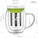 Tealyra - Venus 400ml - Tea Cup Infuser - Double Wall Glass Tea Cup with Lid and Stainless Steel Infuser Basket - Perfect Tea Mug for Office and Home Uses for Loose Leaf Tea Steeping - 13.5-ounce
