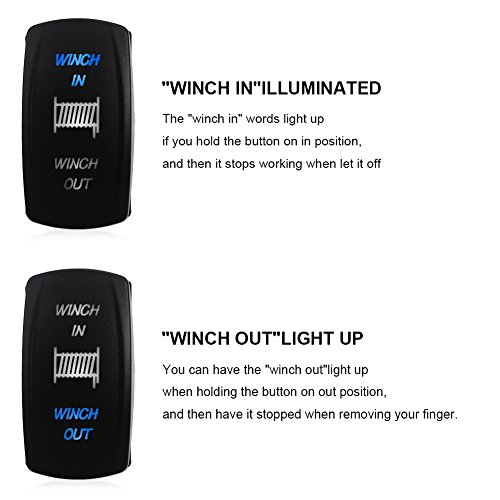 image for WATERWICH 7 pin Momentary Winch In Out Rocker Toggle Switch Waterproof