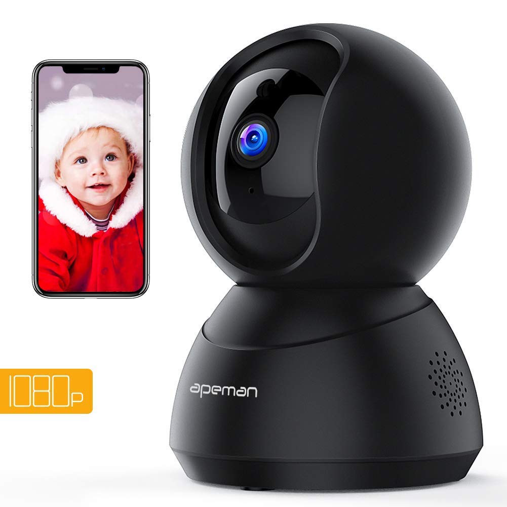 Apeman FHD 1080P Cámaras de Vigilancia WiFi Interior, Cámara IP WiFi, Visión Nocturna, Audio de 2 Vías, Detector de Movimiento...