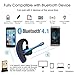 Bluetooth Headset, HandsFree Wireless Earpiece V4.1 with Mic for Business/Office/Driving, Support iPhone/Samsung and Other Android Cellphones (Black-c)