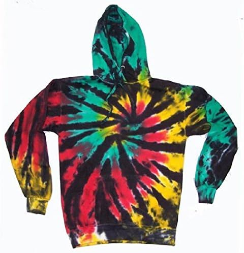Rasta Reggae Spider Web Tie Dyed Adult Hoodie Sweat Shirt Tye Dye Men Women Neon