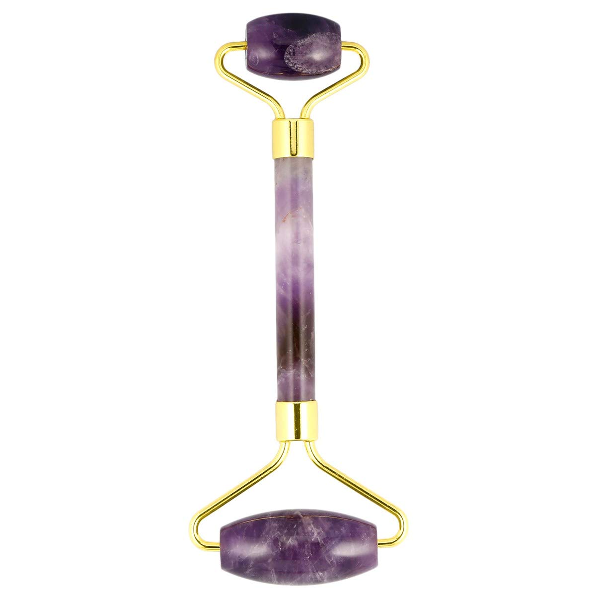 mookaitedecor Natural Amethyst Crystal Roller for Face, Crystal Stone Face Roller for Women Men Manual Face Massage Tool for Wrinkles Eyes Neck Facial Massager Gift
