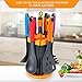 Cooking Utensils Set & Kitchen Knife Set - 5 Piece Nylon Nonstick Kitchen Utensil Set & 5 Piece Cook Knife Set with Rotating Knife & Utensil Holder - Kitchen Tools include Knife,Turner,Spatula & Spoon