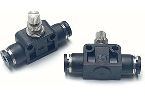 VETLEY Pneumatic SCF Series 1/8 Inch Tube OD Air Flow Control Valve,Union Pneumatic Speed Control Flow Controller SCF-1/8(Pack of 2)