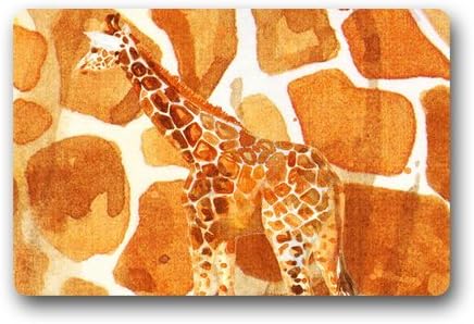 Generic Customize New Fashion Design Giraffe Welcome Doormat Size 18"(L)x30"(W),about 46cm(L)x77cm(W),Garden & Home Outdoor Indoor Use non-slip Door Floor