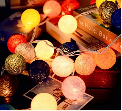 Shining Decors 20 Battery Operated Cotton Ball LED String Light