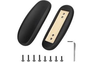 ALUCSET 10" Long x 4" Wide Office Chair Replacement Armrest Arm Pads Caps Univeral 4" 5.5" Mounting Hole Office Chair Parts 1 Pair (Black, Set of 2)