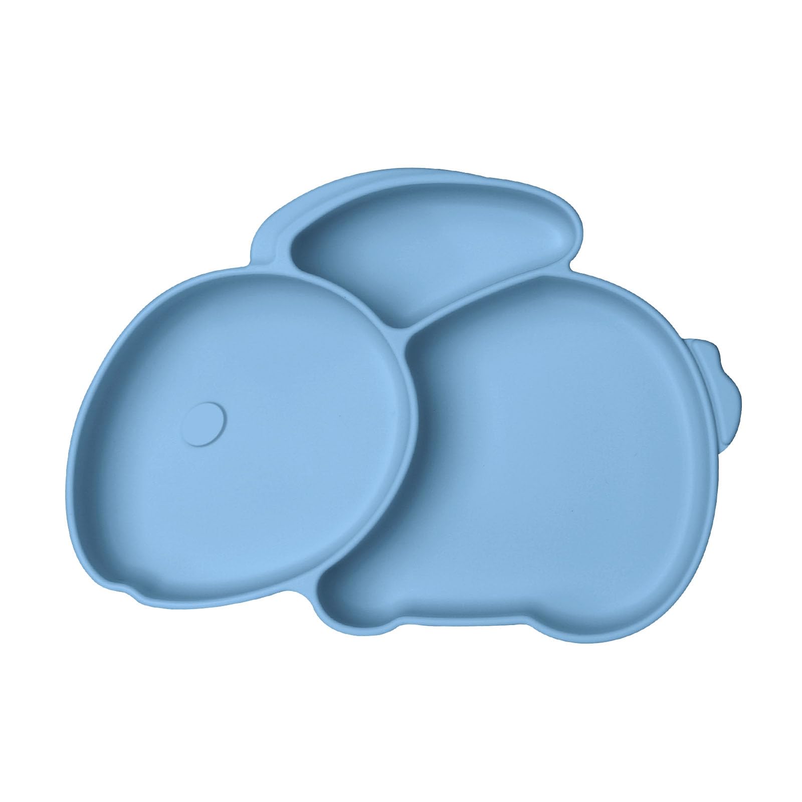 Vicloon Silicone Suction Divided Weaning Plate, Non Slip Baby Toddler Plate for Kids High Chairs and Tables (Blue)