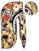 Richagga Apparel Customs Designer Durag,Deluxe Waves Wrap Do-Rag,Premium Durags for Women Mens (Orange BAPE Shark)
