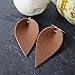 Genuine Leather & Sterling Silver Leaf Earrings // Brown Leather // Joanna Gaines Inspired