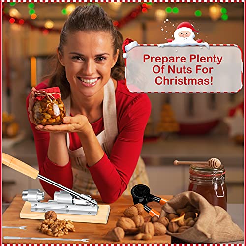 Benver 6 Pieces Nut Crackers Set, Include Wood Handle Pecan Nut Cracker