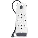 Belkin Advanced 12-Outlet Surge Protector with 2 USB Charging Ports and 6-Feet Cord (White)