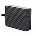 USB Wall Charger, 60W/12A 8-Ports Multi Wall Desktop USB Charging Station Hub with ISmart Technology for iPhone, iPad, Samsung Galaxy, Camera, Apple/Android Phones, Tablet, Power Bank and More(Black)