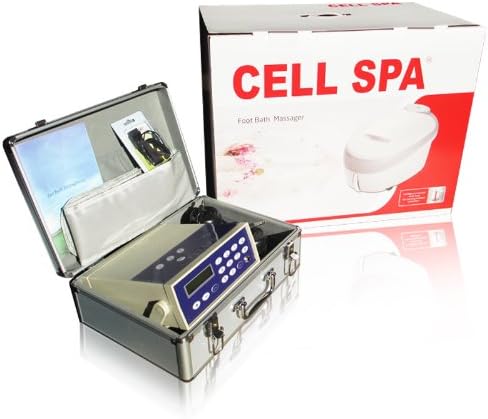 Cell Spa, Chi Ionic Ion Detox Foot Bath Aqua Spa Cleanse Machine Baths Combo - Heated Water Foot Bath with Wireless Remote and Vibration Massager