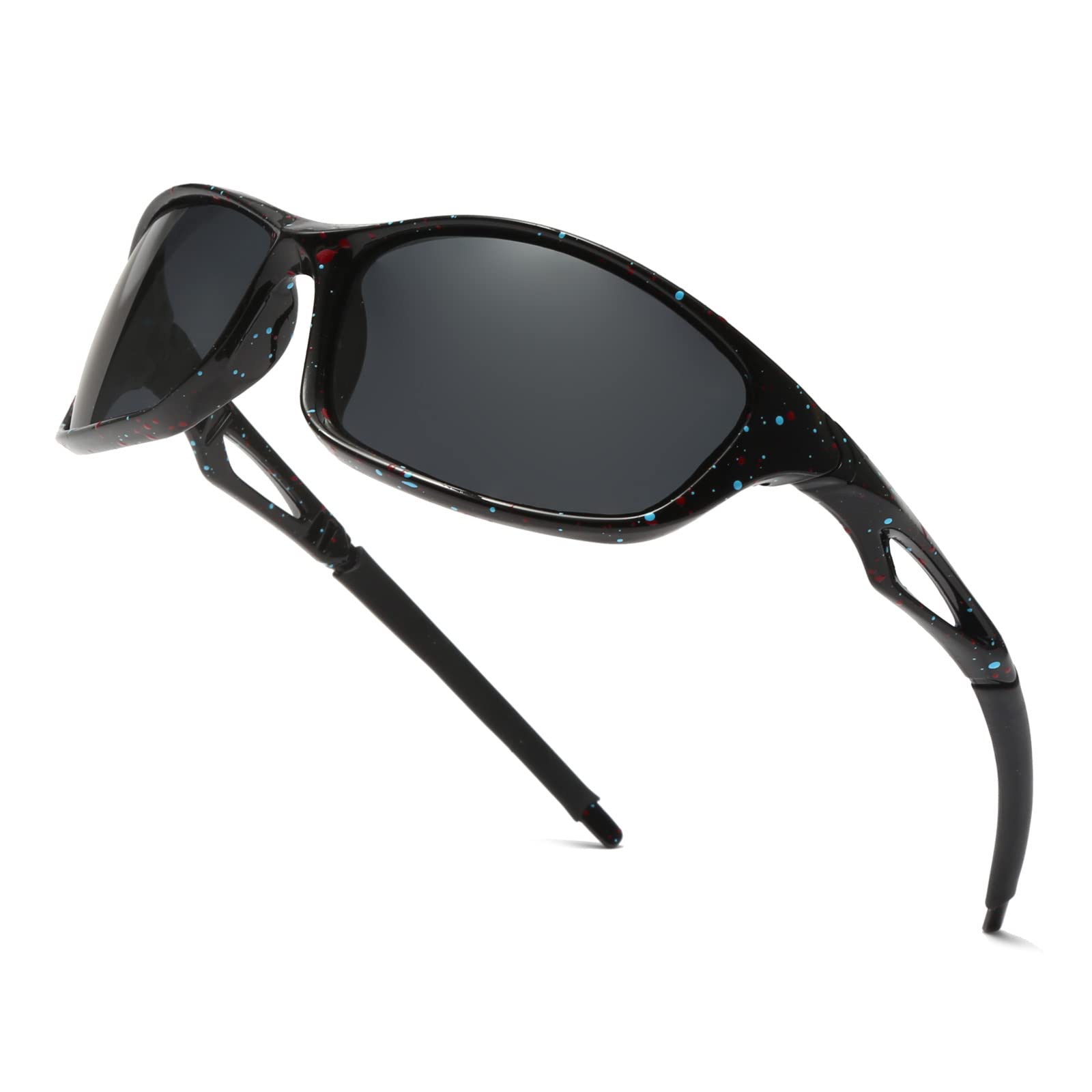 Long Keeper Polarised Sports Sunglasses for Men Women Wrap Around Running Sunglasses with Case Anti-UV400 Mirrored Sun Glasses for Driving Fishing Cycling