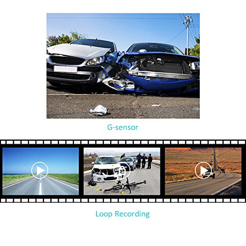 Dual Car Dash Cam,Mini 0906 Dual Channel FHD 1080P 275 Degree Wide Angle Car DVR Recorder with Super Night Vision,GPS,Motion Detection,WDR,Loop Recording camera for car