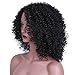 Synthetic Afro Kinky Curly Wigs Shoulder Length Jet Black Full Wigs for Black Women Heat Resistant Fiber + a Free Wig Cap