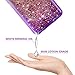 TJS Phone Case Compatible with Samsung Galaxy A20/A30 2019, with [Full Coverage Tempered Glass Screen Protector] Bling Glitter Sparkle Liquid Infused and Stars Moving Quicksand Cover (Pink)