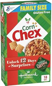 Chex Corn Gluten Free Breakfast Cereal, Made with Whole Grain, Homemade Chex Mix ingredient, Family Size, 18 O