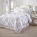 Great Bay Home Extra Soft Printed Flannel Duvet Cover with Button Closure. 100% Turkish Cotton 3-Piece Set with Pillow Shams. Belle Collection (Full/Queen, Toile - Taupe)