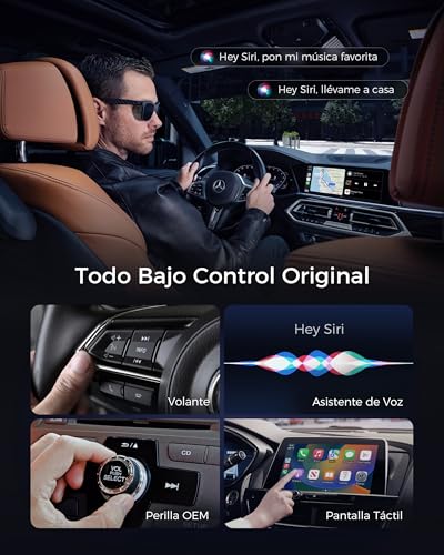 【2026 Upgraded】 Wireless CarPlay Adapter, Bluetooth V5.4 Stable Connection, WiFi 6 Dual Band High Speed, USB A/C, for Apple iPhone iOS 10+, Black