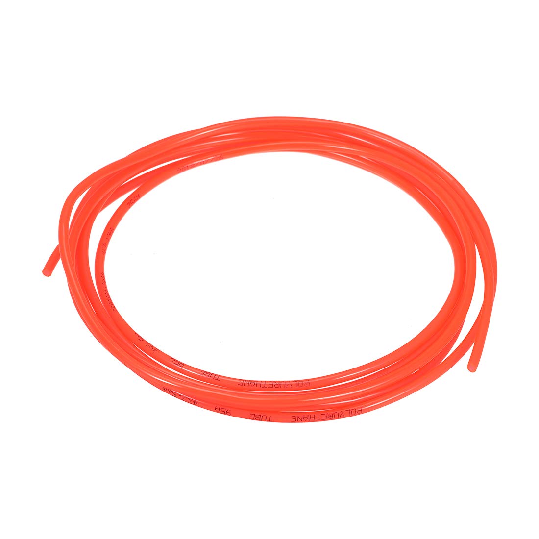 sourcing map Pneumatic Air Tubing, 4mm OD x 2.5mm ID 3 Meter (118 Inch) PU Polyurethane Air Compressor Tubing Hose Pipe Orange