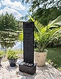 Kenroy Home 51035BLSL Alluvium Indoor/Outdoor Floor Fountain with Light, 48 Inch Height, Natural Black Slate
