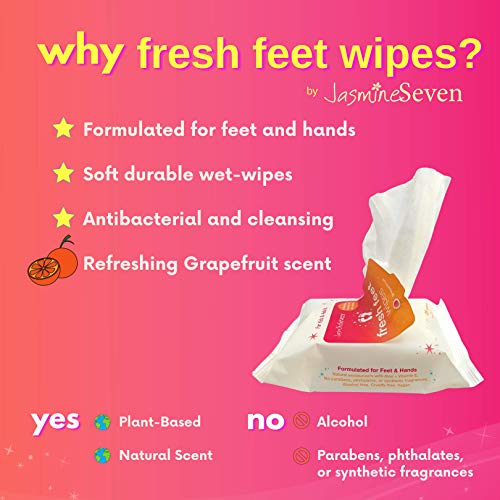 Fresh Feet Wipes Travel Pack Grapefruit Antibacterial foot, hand