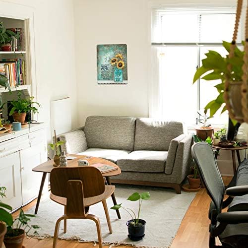 Vintage tin sign with sunflower design for room decor, 12-inch, priced at $9.59.