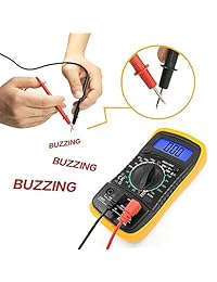 Multímetro digital LCD medidor de pruebas eléctricas de voltios amperímetro OHM AC DC batería circuito Multi comprobador zumbador con pruebas de plomos diodos de resistencia de corriente transistor retroiluminación prueba de continuidad
