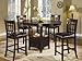 5pc Counter Height Dining Table and Stools Set Dark Cappuccino Finish