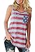 Feel Show Women's Sleeveless American Flag Print Tank Top Casual Tops
