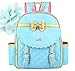 EURO SKY Children School Backpack Bags for Girls Students PU Leather Blue Large