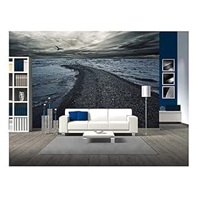 Stormy Sky Over Dark Sea. - Removable Wall Mural | Self-Adhesive Large Wallpaper - 66x96 inches