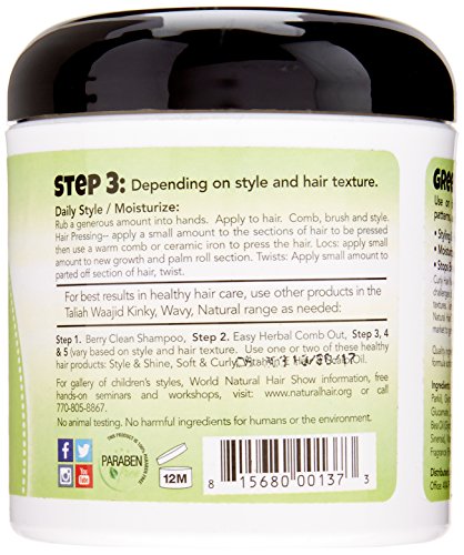 Taliah Waajid Kinky Wavy Natural Herbal Style and Shine, 6 Ounce