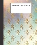 Composition Notebook: Unicorn Pastels Ombre Shimmer Faux Glitter College Ruled Notebook Lined School Journal