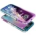 Galaxy S6 Edge Case with Screen Protector (Full Coverage 3D Curve) for Girls Women Kids, NageBee Glitter Liquid Floating Waterfall Cute Phone Case for Samsung Galaxy S6 Edge -Purple/Blue