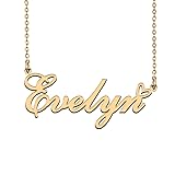 HUAN XUN Unique Name Necklace Gold with Heart