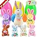Pre-Filled Easter Eggs with Plush Bunny, Jumbo 7” Bright Colorful Easter Eggs Prefilled with Variety Plush Bunnies Combo Set