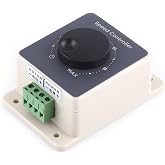 Luatoxry PWM Controller, 10-60V 20A DC Motor Speed Controller, Practical Speed Regulator, Pulse Width Modulator with Screw Terminal and Wiring Indication Label, 3.46x2.32x1.57in