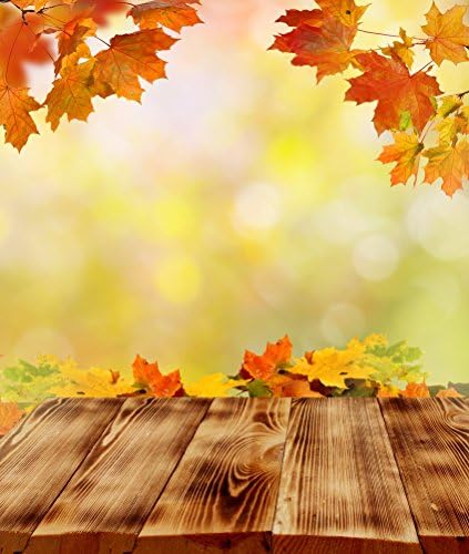 Vansens 5x7FT Bokeh Maple Leaves &amp; Vintage Wood Floor Portrait Theme Thin Vinyl Photography Backdrops Indoor Studio Computer-printed Seamless Background Photo Props