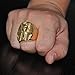 Eamaott Egyptian Pharaoh Gold Stainless Steel Personalized Biker Ring Men's Charm Ring
