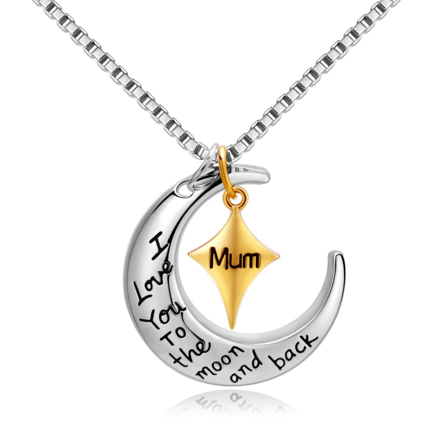 PHOCKSIN Daughter To Mother Gifts Mum I Love You To The Moon And Back Necklace For Mum Jewellery For Mum From Son โ image 1